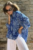 Hush Pillow Cotton Bandana B Boyfriend Shirt Malibu Blue